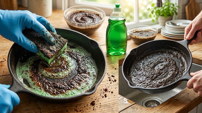 Mezclar los restos de café con detergente.