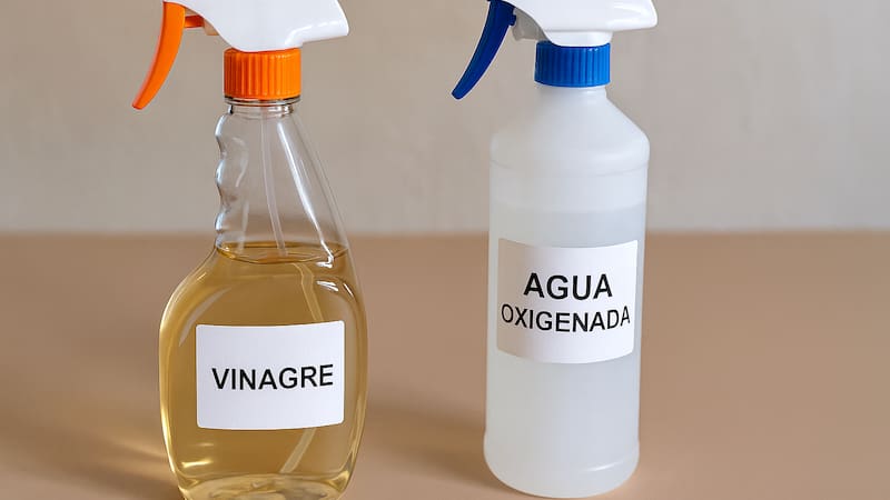 Una combinación sencilla, segura y económica conquista los hogares: el vinagre y el agua oxigenada se vuelven aliados poderosos. (Fuente: IA)