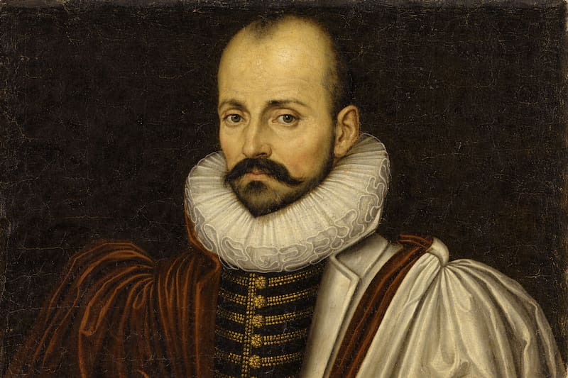 Retrato de **Michel de Montaigne**, el pensador que se retiró de la vida pública para escribir sobre sí mismo y terminó creando el género del ensayo, base de gran parte del contenido personal que circula hoy en internet.