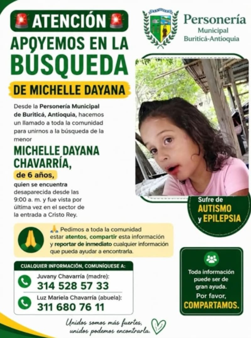 Las autoridades mantienen activos diferentes canales para recibir información que permita localizar a la menor.