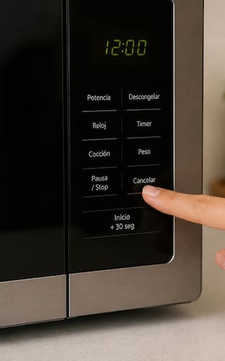 Mantener presionado el botón Cancelar del microondas por 3 segundos: para qué sirve y cuándo conviene hacerlo