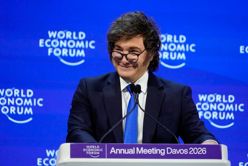 El presidente Javier Milei en el Foro Económico Mundial de Davos, Suiza (Fuente: Archivo).