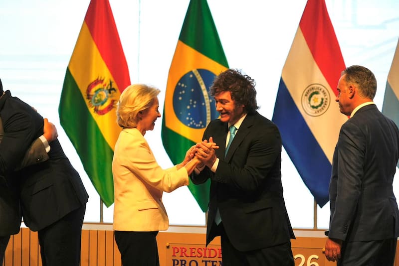 Milei, en firma del acuerdo Mercosur-UE