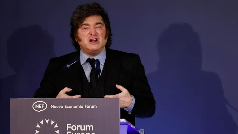 Milei disertó en España en el Nueva Economía Fórum 2026.