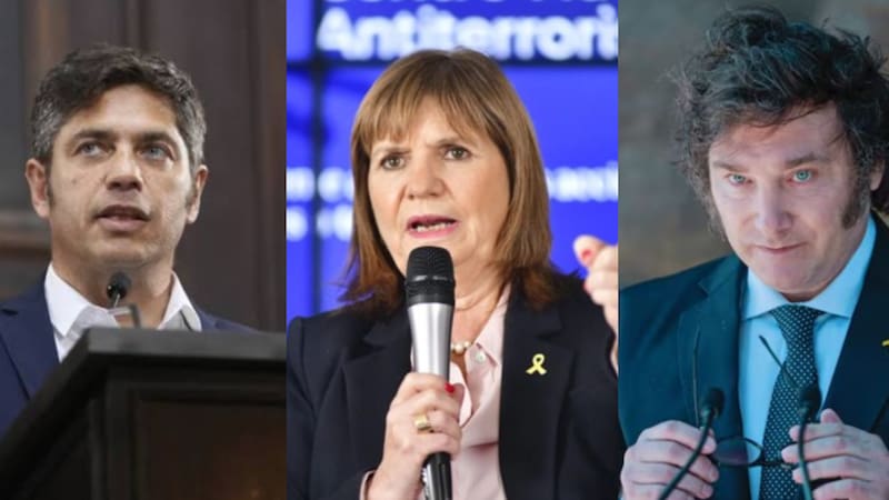 Una encuesta midió escenarios de balotaje entre Milei, Bullrich y Kicillof.