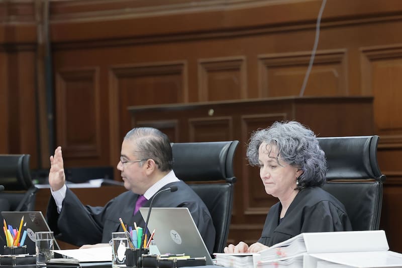 Ministro Irving Espinosa Betanzo y la ministra Sara Irene Herreíras Guerera de la SCJN en el Pleno sobre la Queja 25/2026.