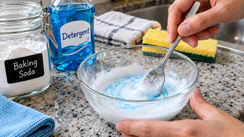 Mixing baking soda and detergent: what it is for and how to use it to clean the bathroom.