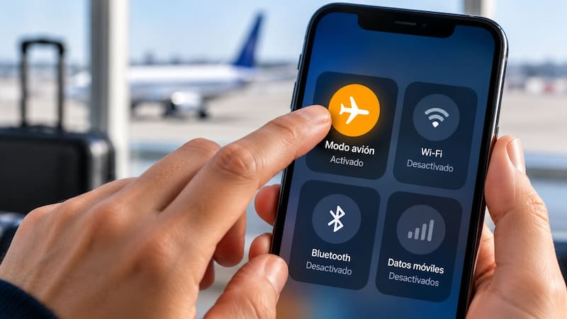 Teléfono en modo avión.