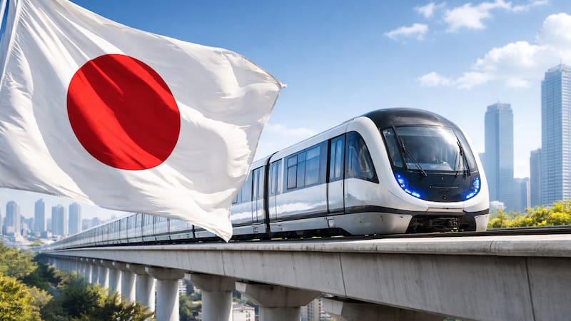 Japón gastará más de 2.000 millones de dólares en un monorriel de última generación y convertirá a este país en potencia del transporte urbano. (Imagen creada con IA)