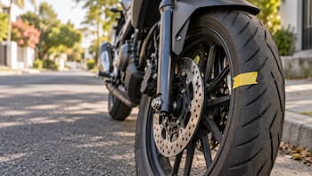 Poner un trozo de cinta adhesiva en la rueda trasera de la moto: para qué sirve y por qué conviene hacerlo al estacionarla