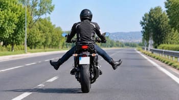 Qué significa que un motociclista extienda la pierna hacia los costados y cómo actuar correctamente