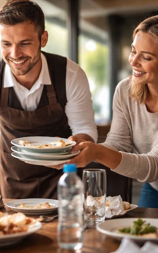 Qué significa que una persona ayude a los mozos a recoger la mesa, según la psicología