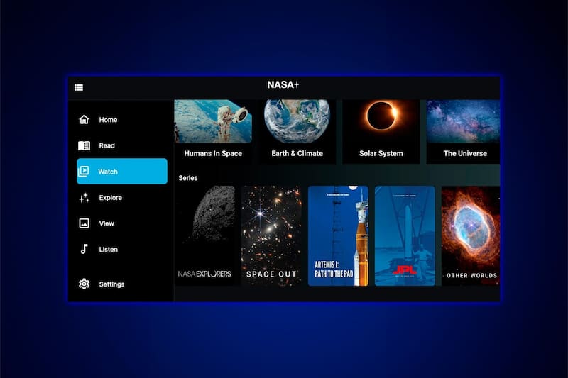 La nueva plataforma de streaming de la NASA.