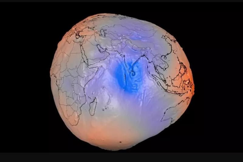 La imagen de la NASA corresponde a un geoide, un modelo científico que representa cómo actúa la gravedad sobre la superficie terrestre. (Foto: NASA)