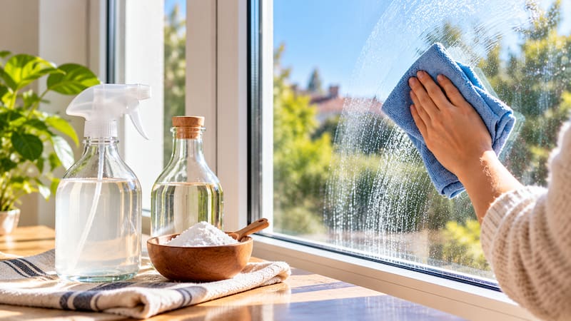 Neither newspaper nor glass cleaner: the kitchen ingredient that can be mixed with vinegar to clean windows and avoid streaks.