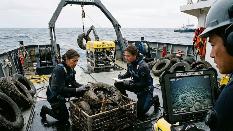 Un proyecto de los años 70 buscaba convertir neumáticos usados en un nuevo hábitat marino. Más de cinco décadas después, las autoridades de Florida todavía trabajan para retirar las llantas del fondo del océano.
