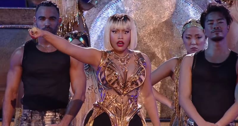 Nicki Minaj performing at the 2018 MTV VMAs.