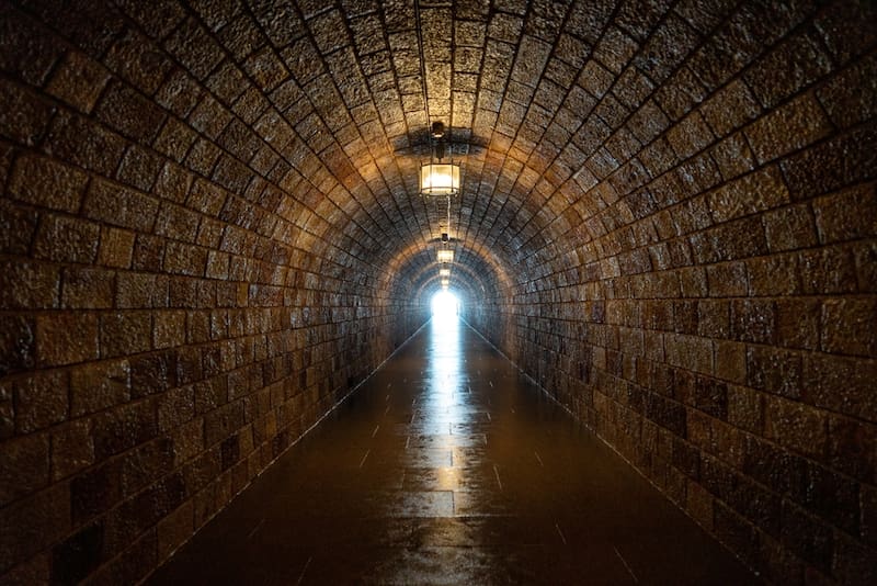 El Nido del Águila, también conocido como el Kehlsteinhaus, en Baviera, Alemania. Este túnel conectaba con el ascensor.