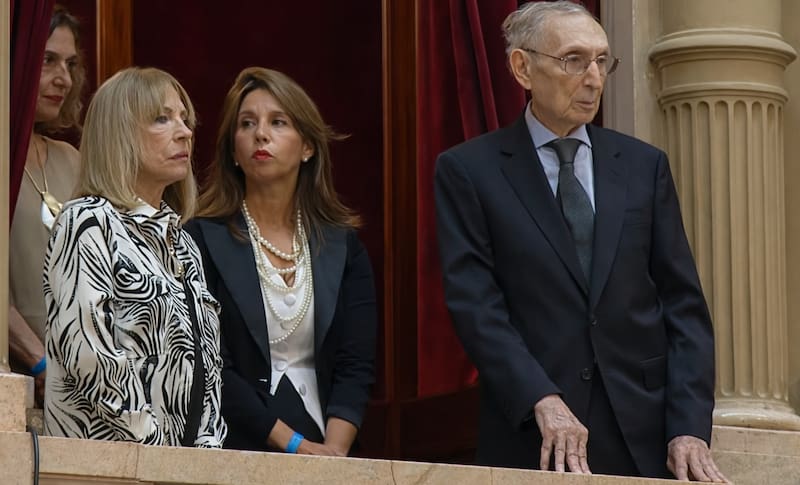 Los padres de Milei presentes en uno de los palcos del Congreso.