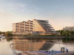Construyen un edificio residencial con forma de barco y amarras sobre el canal más exclusivo de Tigre
