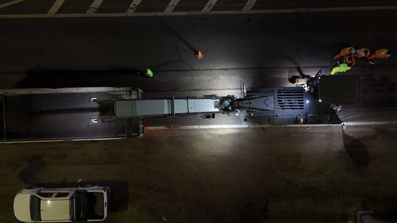 Obras en la autopista Rosario - Santa Fe.