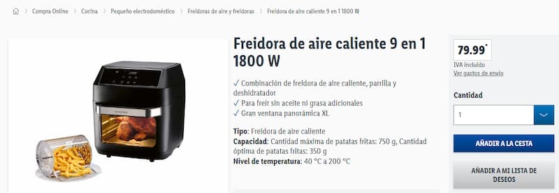 Se despide la freidora de aire | Este nuevo electrodoméstico de Lidl prepara comidas de 9 maneras distintas (foto: archivo).