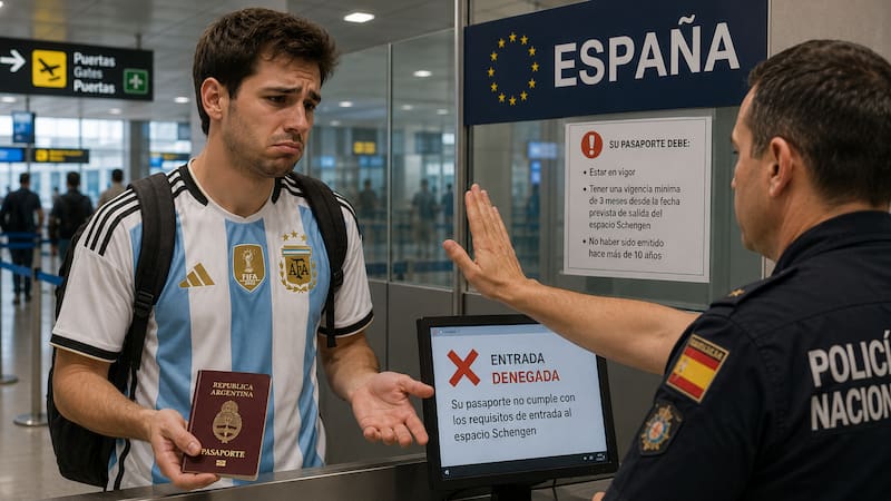 Oficial | Los argentinos que quieran viajar a España con el pasaporte en esta situación no podrán salir del país.