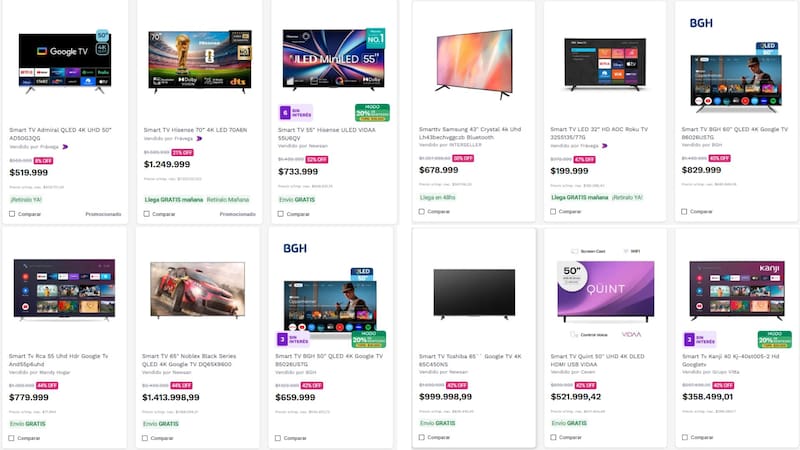 Ofrecen televisores con 52% de descuento en esta tienda: cómo acceder a la promoción. Foto: Frávega