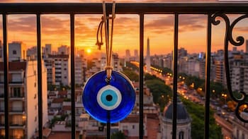 Colgar un ojo turco azul en el balcón: para qué sirve y por qué se recomienda