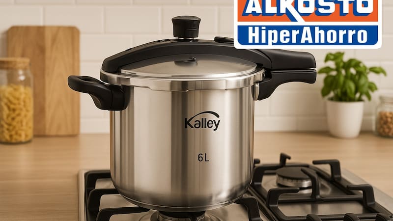 Alkosto remata una olla a presión de gran capacidad y protección reforzada para cocinar más rápido por menos de $98.000.