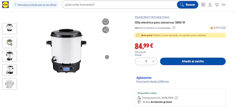 Este nuevo electrodoméstico de Lidl prepara mermeladas y conservas caseras.