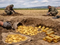 Hallazgo del siglo | Desentierran lingotes y monedas de oro en un campo sembrado y proviene de un solo país