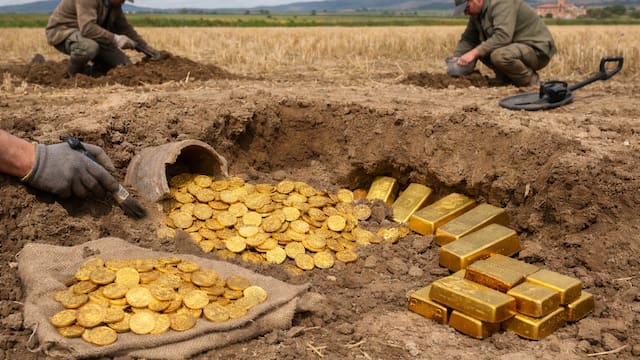 Hallazgo del siglo | Desentierran monedas y lingotes de oro en un campo sembrado y es de un solo país