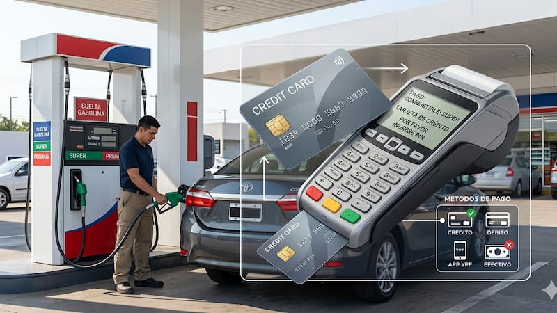 Pagar la nafta con tarjeta de crédito