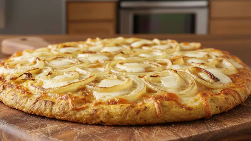 Papa, queso y cebolla: cómo preparar la pizza que se hace en 30 minutos sin harina