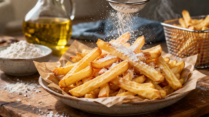 Papas fritas con harina