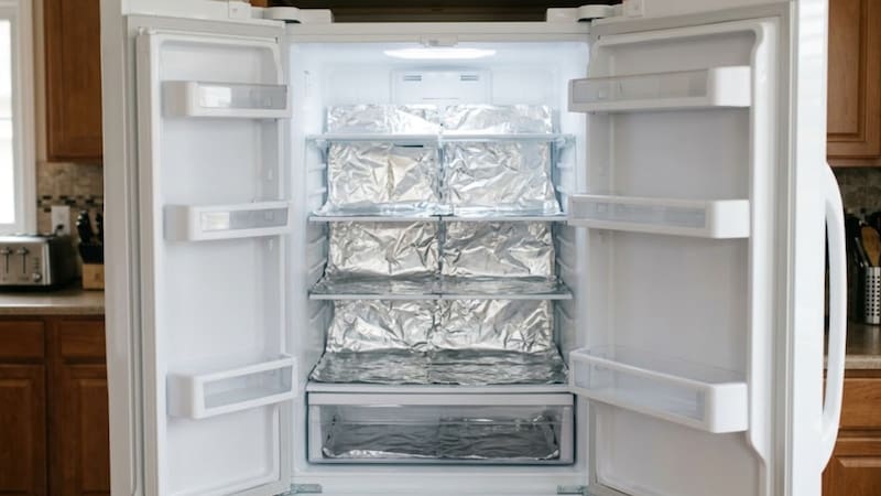 El papel aluminio permite crear una barrera entre los alimentos y el estante.
Fuente: IA