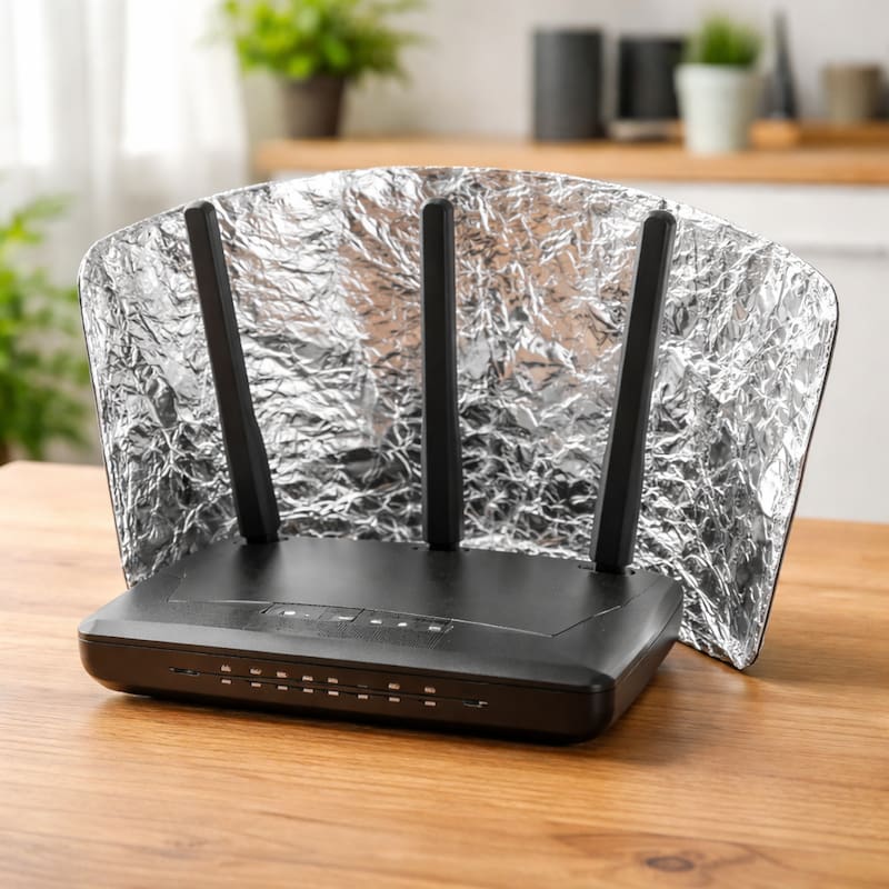 Así puede colocarse el papel de aluminio para redireccionar la señal. Fuente: Imagen ilustrativa