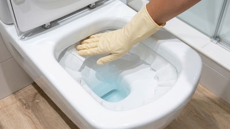 Para qué sirve colocar papel de cocina con vinagre en el inodoro.