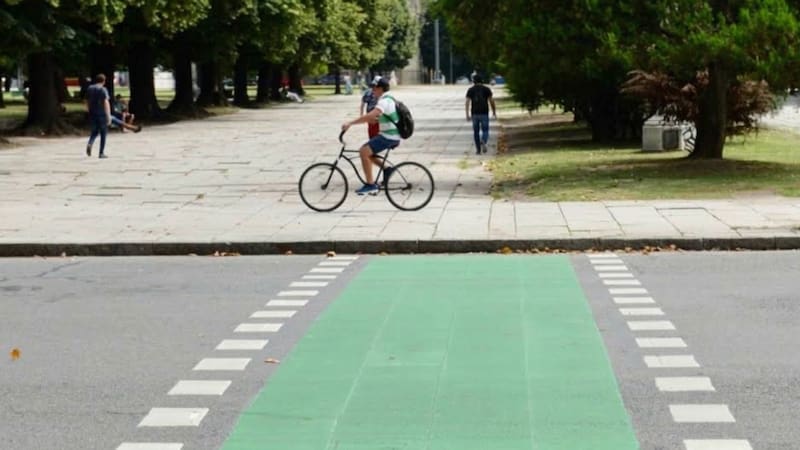 Para qué sirven las sendas verdes pintadas en las calles.