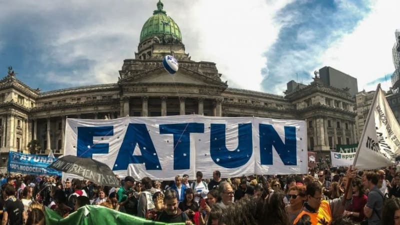 Movilización de FATUN en el Congreso.