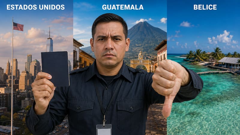 Oficial | Estados Unidos, Guatemala y Bélice prohíben la entrada al país a todos los ciudadanos que posterguen la renovación del pasaporte. (Representación creada con IA)