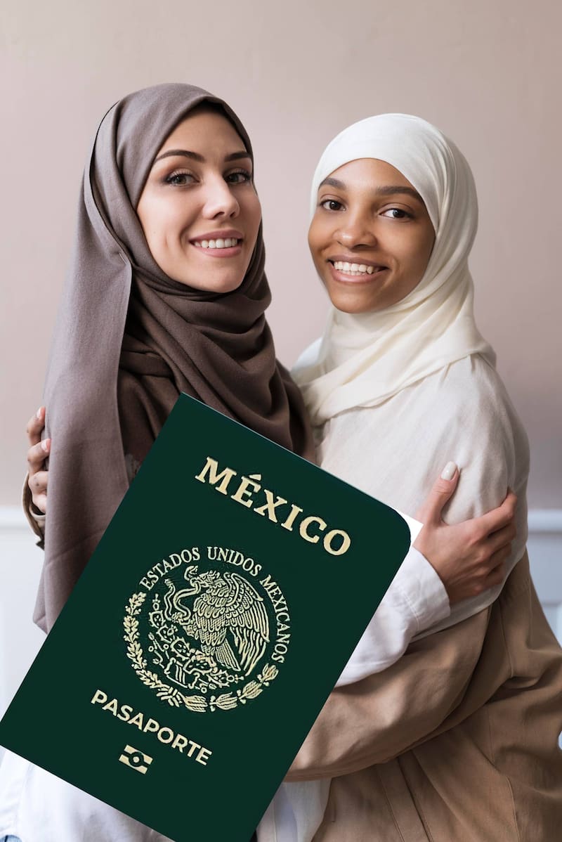 Ilustración relacionada a las nuevas fotos que pueden ser aceptadas en el pasaporte mexicano.