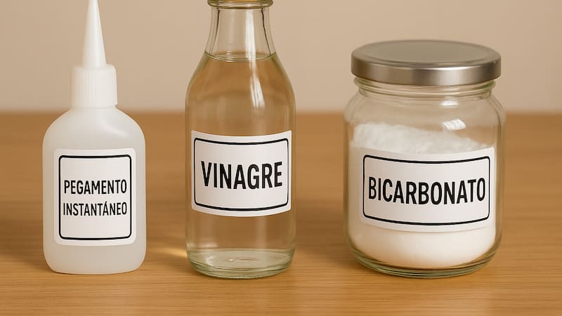 El secreto mejor guardado: cómo usar vinagre y bicarbonato con pegamento instantáneo.
