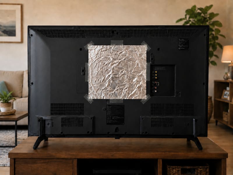 Los especialistas en electrónica aclaran que el papel aluminio no mejora la señal del televisor ni aumenta la calidad de imagen cuando simplemente se coloca debajo del aparato.