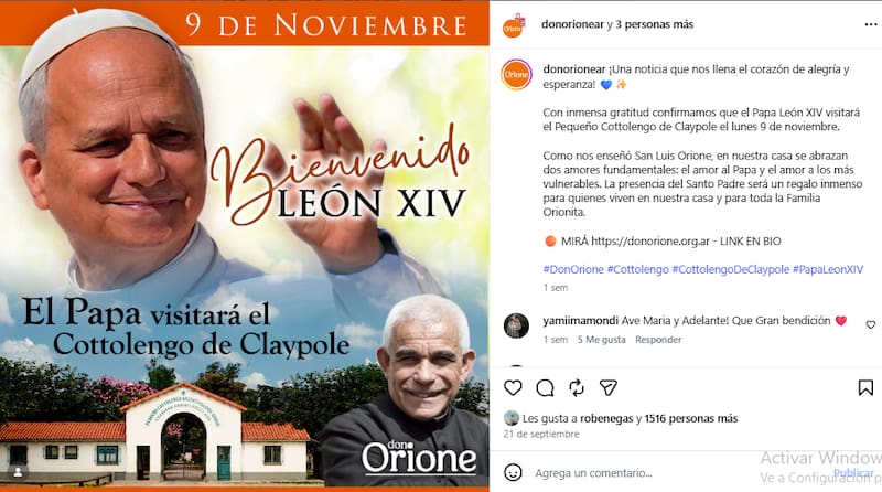 El Pequeño Cottolengo de Claypole se prepara para la visita del Papa León XIV en noviembre.