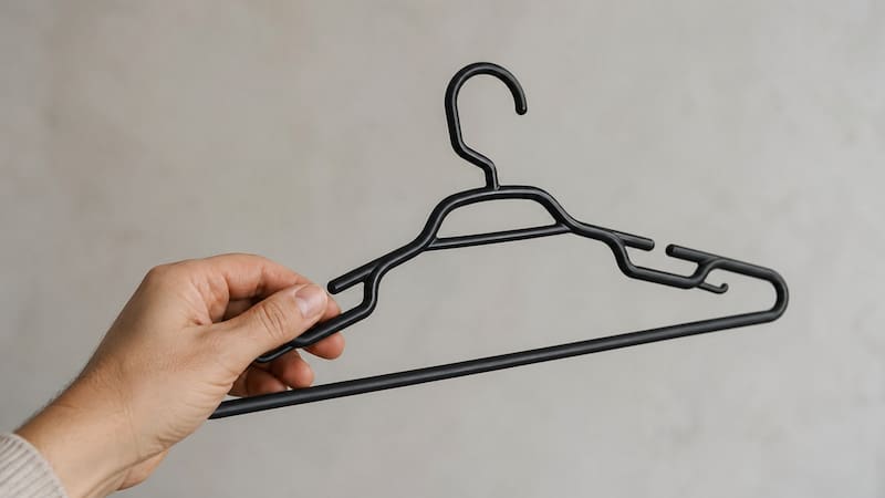 Para qué sirve el ganchito que tienen algunas perchas de plástico y cómo aprovecharlo.