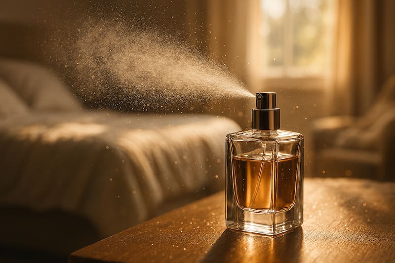 Aunque nos parezca cómodo tener los perfumes en el estante del baño, ese es el peor lugar del mundo para guardarlos. Foto (IA)