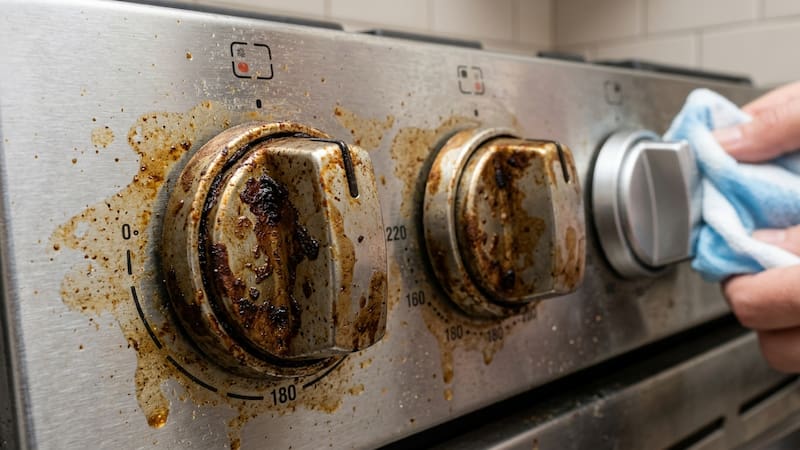 Perillas del horno sucias