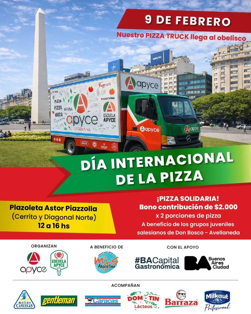 Flyer del evento del Día Internacional de la Pizza